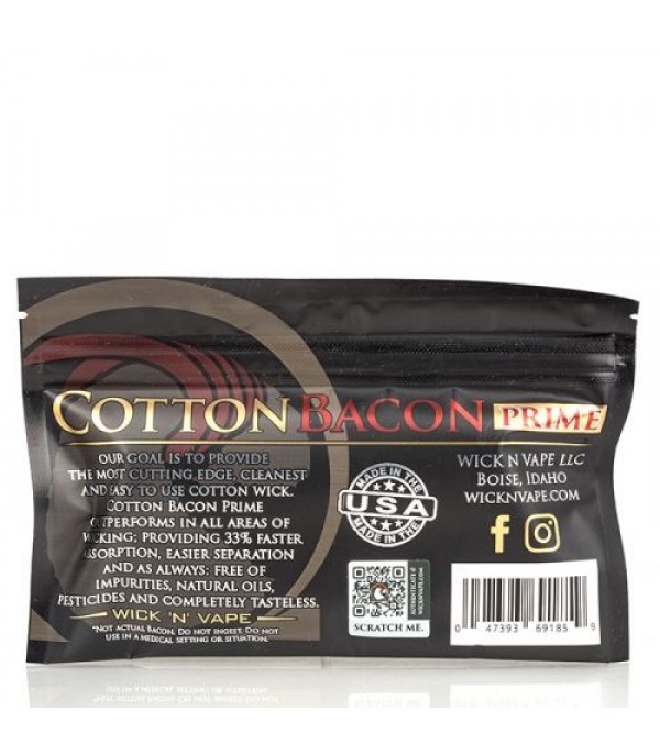 Wick 'n' Vape Organic Cotton Bacon PRIME